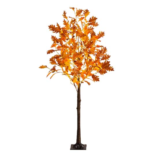 5Ft Pre-Lit Burnt Orange Autumn Maple Artificial Fall Tree with 240 Warm White LED Lights By Nearly Natural | 30" x 30" x 60" | Michaels®